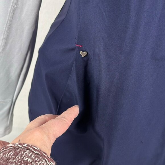 Scrub Kulture Womens Medium Purple Pink Trim V Neck Scrub Top Uniform Pockets - Picture 6 of 9